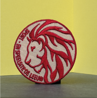 Badge sport en speelsite de leeuw
