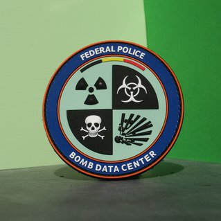 Rubber PVC badges federale politie bomb data center