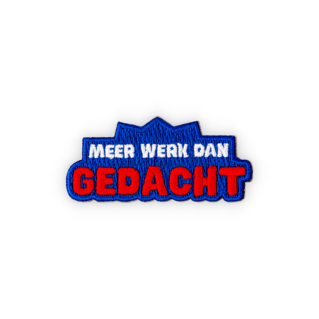 Geborduurde badge quote meer werk dan gedacht