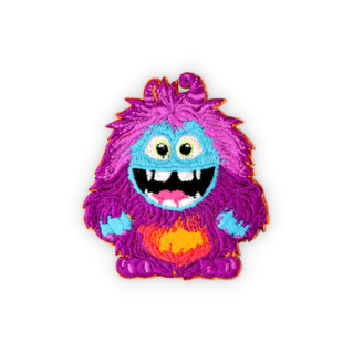 Geborduurde badge paars monstertje