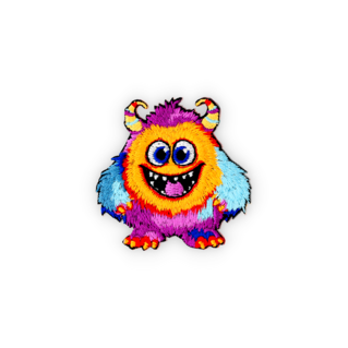 Geborduurde badge kleurrijk monster