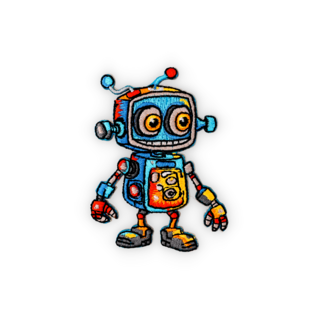 Geborduurde badge robot