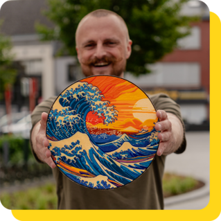 David met grote geborduurde badge