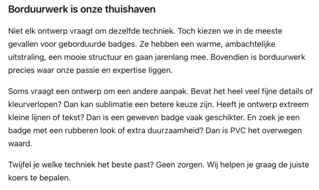 Borduurwerk is onze thuishaven
