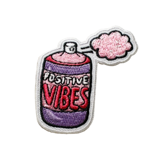 Positive vibes iron on patch quotes