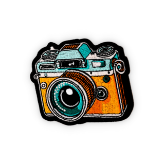 Geborduurde badge fototoestel