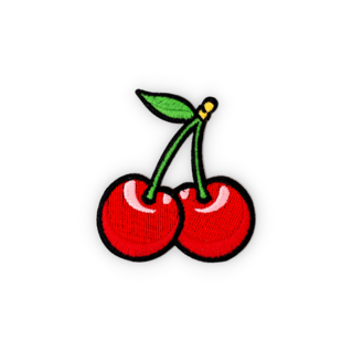 Geborduurde badge kersen 