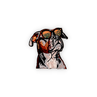 Geborduurde badge bulldog zonnebril 