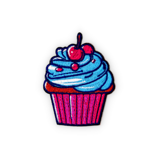 Geborduurde badge cupcake
