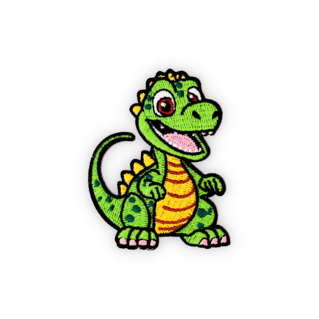 Geborduurde badge groene dino