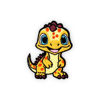Geborduurde badge gele dino