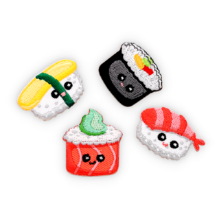 Geborduurde badge set sushi