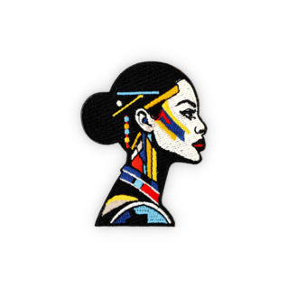 Geborduurde badge gezicht geisha