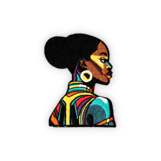 Geborduurde badge profiel vrouw 