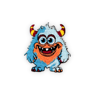 Geborduurde badge blauw monster