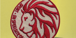 Badge sport en speelsite de leeuw