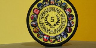 Geborduurde badge met sublimatie 